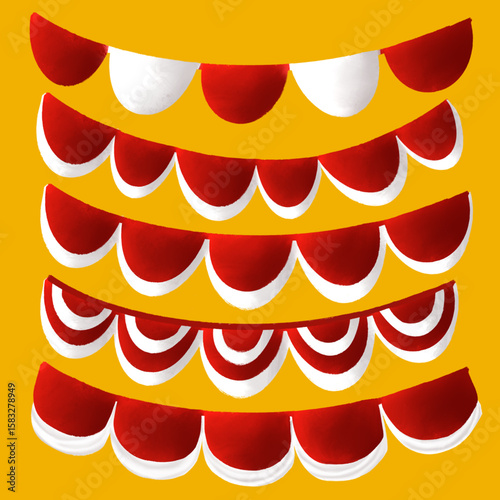 Indonesia Red and White Flag Pennant Decoration for Independence Day Celebration