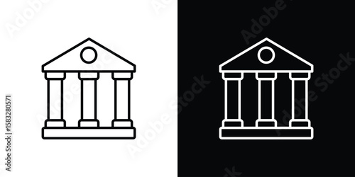 Courthouse icon line for web, mobile and infographics.