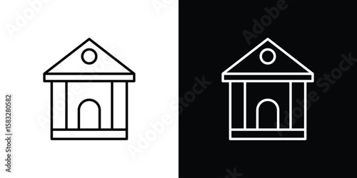 Courthouse icon line for web, mobile and infographics.