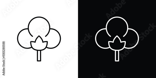 Cotton icon line for web, mobile and infographics.