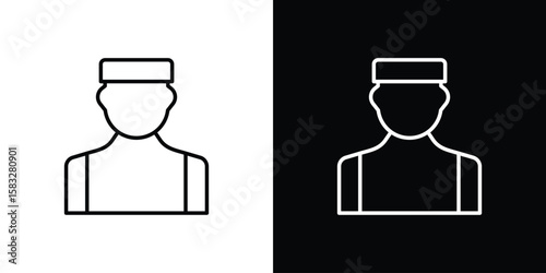 Concierge icon line for web, mobile and infographics.