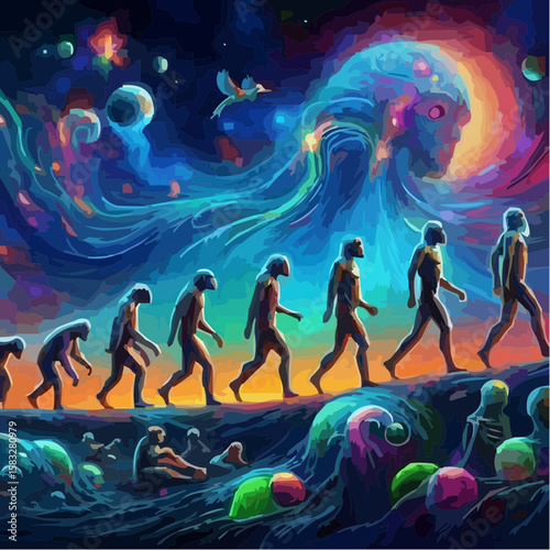 
alternative digital art showing the evolution of humanity 64