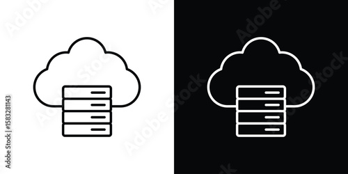 Cloud server icon line for web, mobile and infographics.
