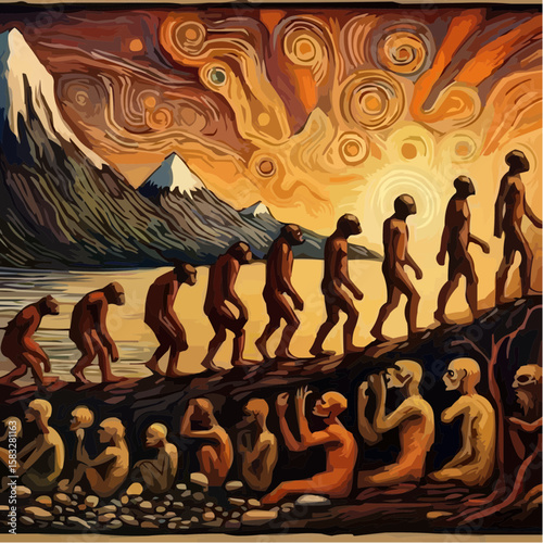 
alternative digital art showing the evolution of humanity 46