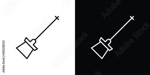 Car dipstick icon line for web, mobile and infographics.