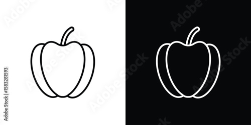 Capsicum icon line for web, mobile and infographics.