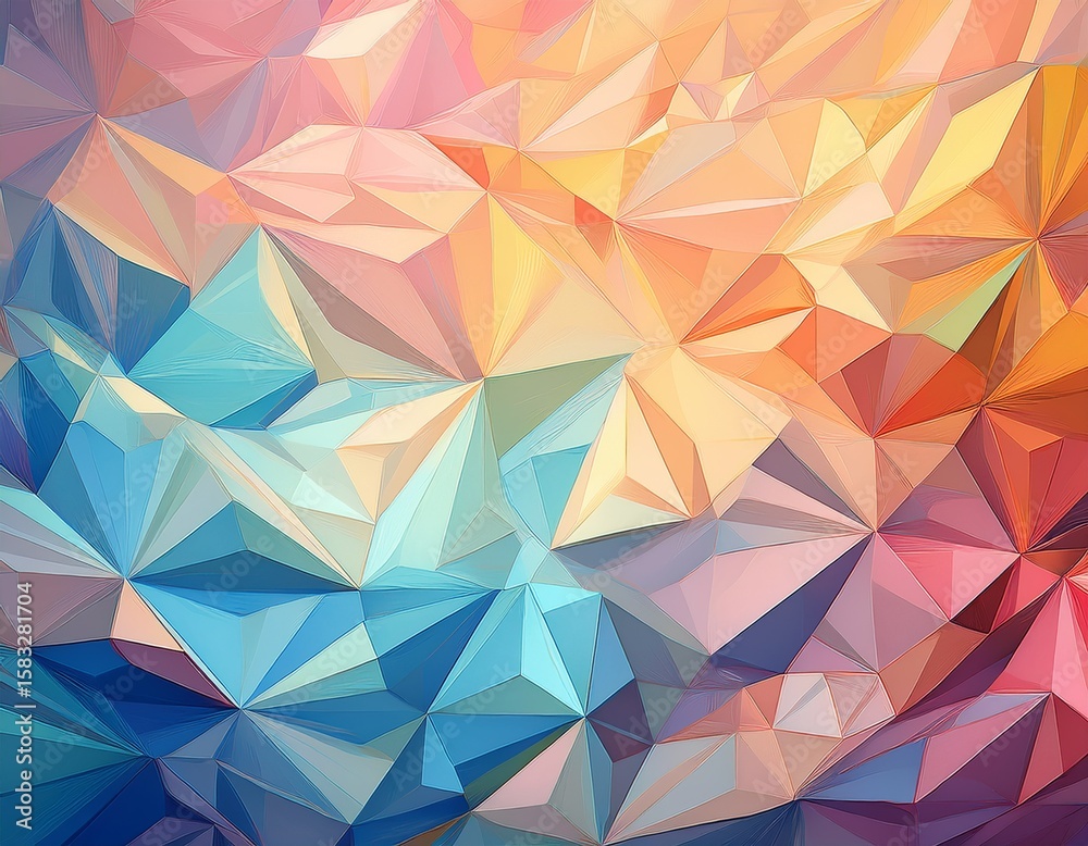 Fototapeta premium vibrant polygonal pattern of soft colors