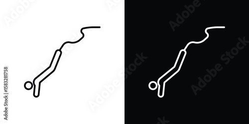 Bungee jumping icon line for web, mobile and infographics.
