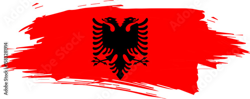Albania Map with National Flag Design | Country Silhouette Vector