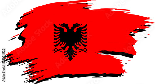 Albania Map with National Flag Design | Country Silhouette Vector