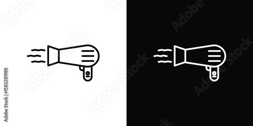 Blow dryer icon line for web, mobile and infographics.