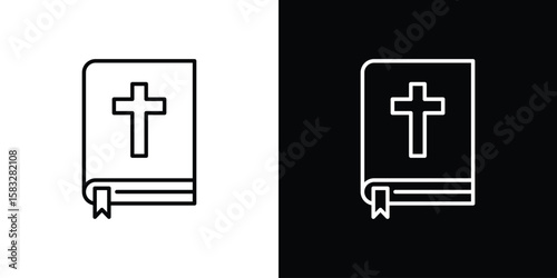 Bible icon line for web, mobile and infographics.