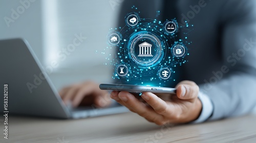 Digital Banking Solutions and Financial Services on Smartphone