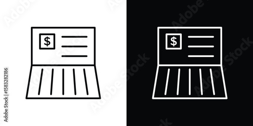 Bankbook icon line for web, mobile and infographics.