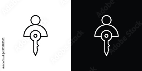 Authentication icon line for web, mobile and infographics.