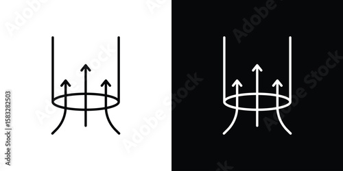 Air suction icon line for web, mobile and infographics.