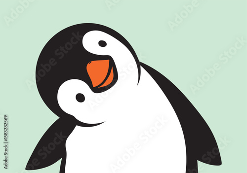 Playful Cartoon Penguin Character Illustration Sticker