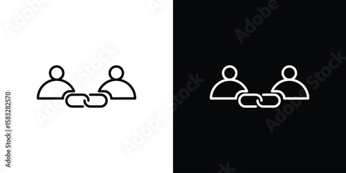 Affiliate link icon line for web, mobile and infographics.