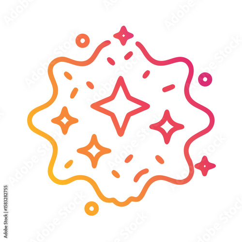 Colorful decorative starburst with gradient design elements  