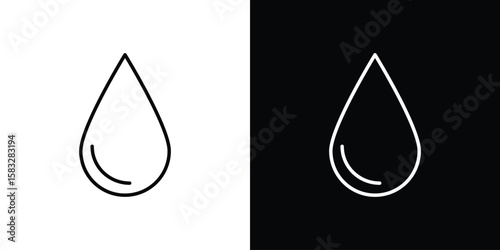 Water drop icon line for web, mobile and infographics.