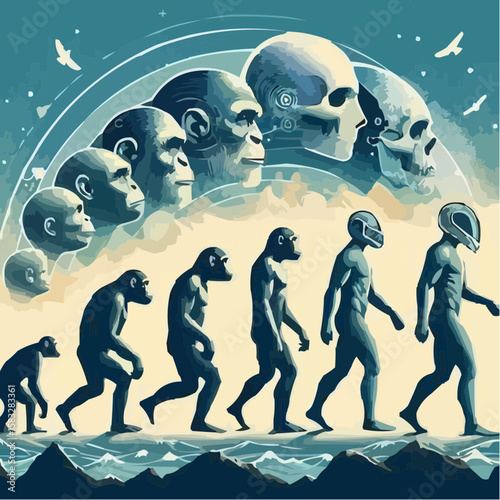 
alternative digital art showing the evolution of humanity 4