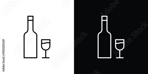 Vodka icon line for web, mobile and infographics.
