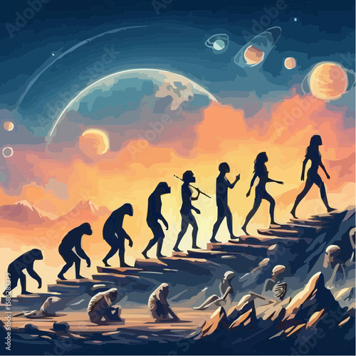 
alternative digital art showing the evolution of humanity 2