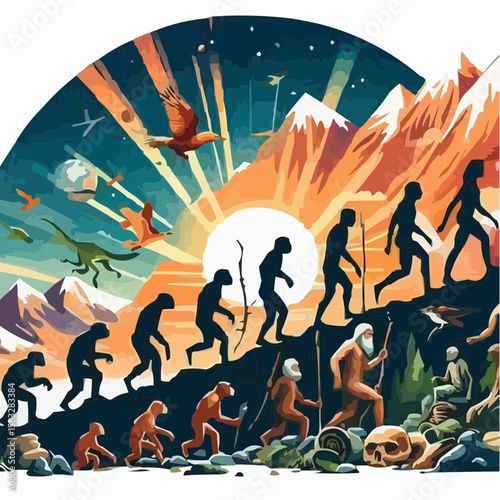 
alternative digital art showing the evolution of humanity 1
