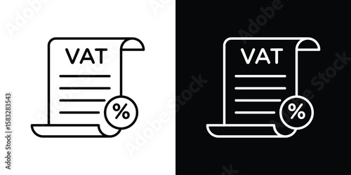 Value added tax VAT icon line for web, mobile and infographics.