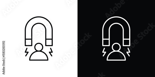 User engagement icon line for web, mobile and infographics.