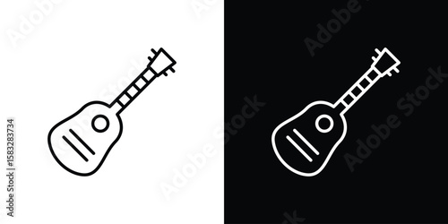 Ukulele icon line for web, mobile and infographics.