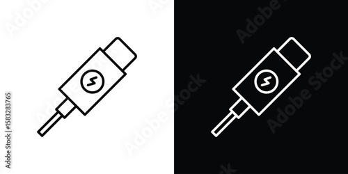 USB type c icon line for web, mobile and infographics.