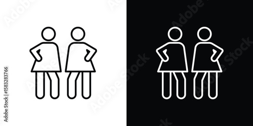 Twin icon line for web, mobile and infographics.