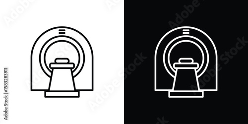 Tomography icon line for web, mobile and infographics.
