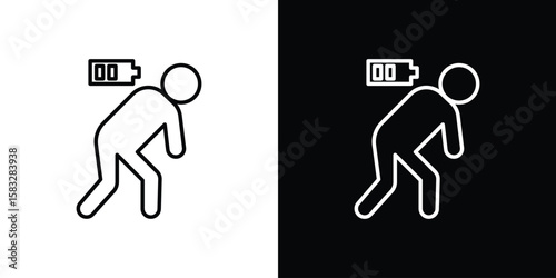 Tired person icon line for web, mobile and infographics.