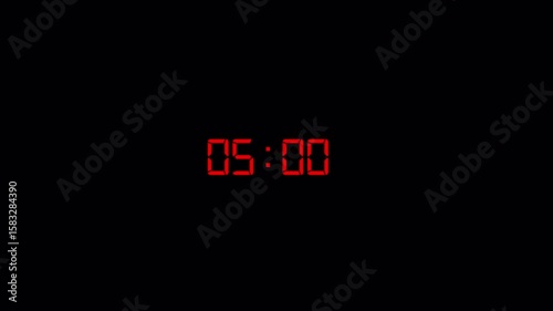 Ten seconds countdown timer animation with seconds and milliseconds on transparent background,  in 4k with alpha channel