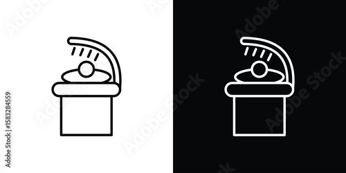 Solarium icon line for web, mobile and infographics.