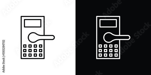 Smart lock icon line for web, mobile and infographics.