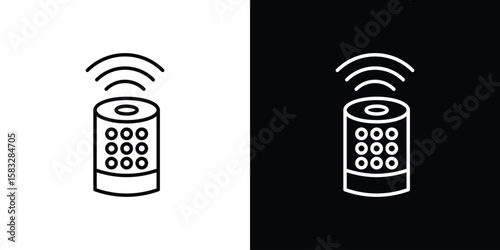 Smart speaker icon line for web, mobile and infographics.