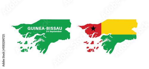 Set of isolated guinea bissau maps. guinea bissau flag overlaid with flag proportions. Maps and traveling around the world