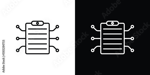 Smart contract icon line for web, mobile and infographics.