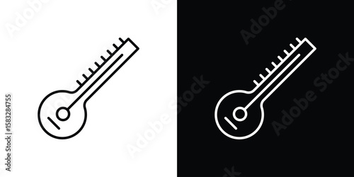 Sitar icon line for web, mobile and infographics.