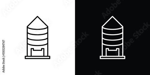 Silo icon line for web, mobile and infographics.