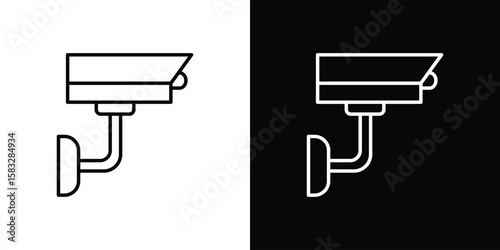 Security camera icon line for web, mobile and infographics.