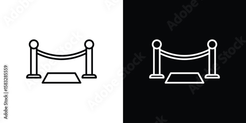 Red carpet icon line for web, mobile and infographics.