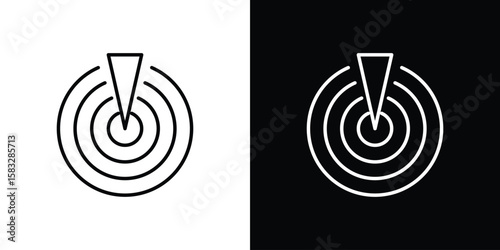 Radar detection icon line for web, mobile and infographics.