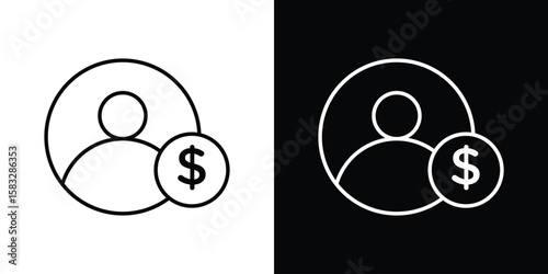 Personal loan icon line for web, mobile and infographics.