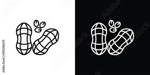 Peanut icon line for web, mobile and infographics.