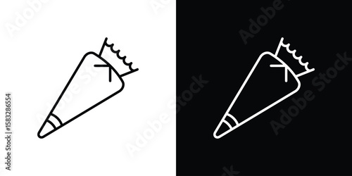 Pastry bag icon line for web, mobile and infographics.