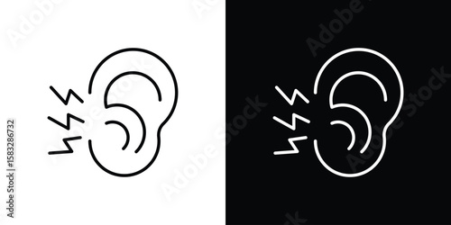 Otitis icon line for web, mobile and infographics.